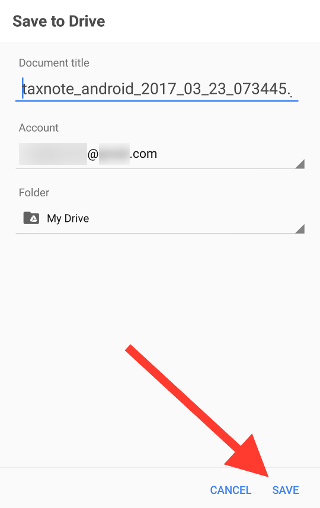Save to Drive screen screenshot